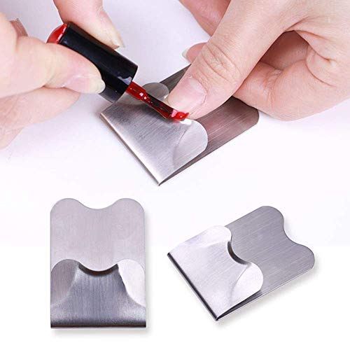 2Pcs Nail Art Manicure Edge Trimmers Stainless Steel French Style Easy Nails Line Edge Guide Trimmer Template For Manicure Nail Art Fingernail Styling Acrylic Gel Cutter Tool, Silver #TOP1
