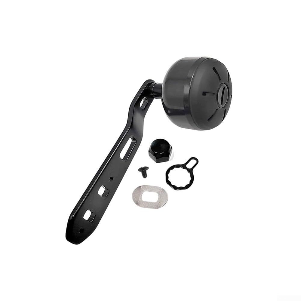 Carbon Fibre Extended Single Rocker/Arm Power Handle for Daiwa Tatula/and for abu Baitcasting Reels, 110mm /Swing Plate with Grip Knobs/, Blue(right hand black)