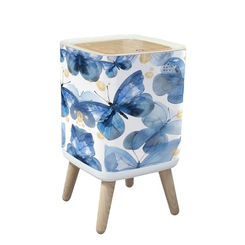 Caneca de basura rectangular con tapa y diseño vintage