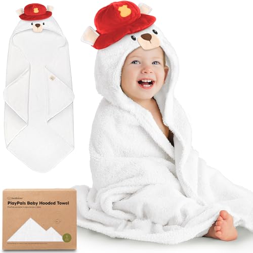 Image of KeaBabies Organic Baby Towel with Hood for Girls, Boys, Soft (Parker) | Absorbent 100% Cotton Hooded Baby Towels for Newborns, Infants, Large Hooded Bath Towels for Babies, Kids, Toddler 1-3