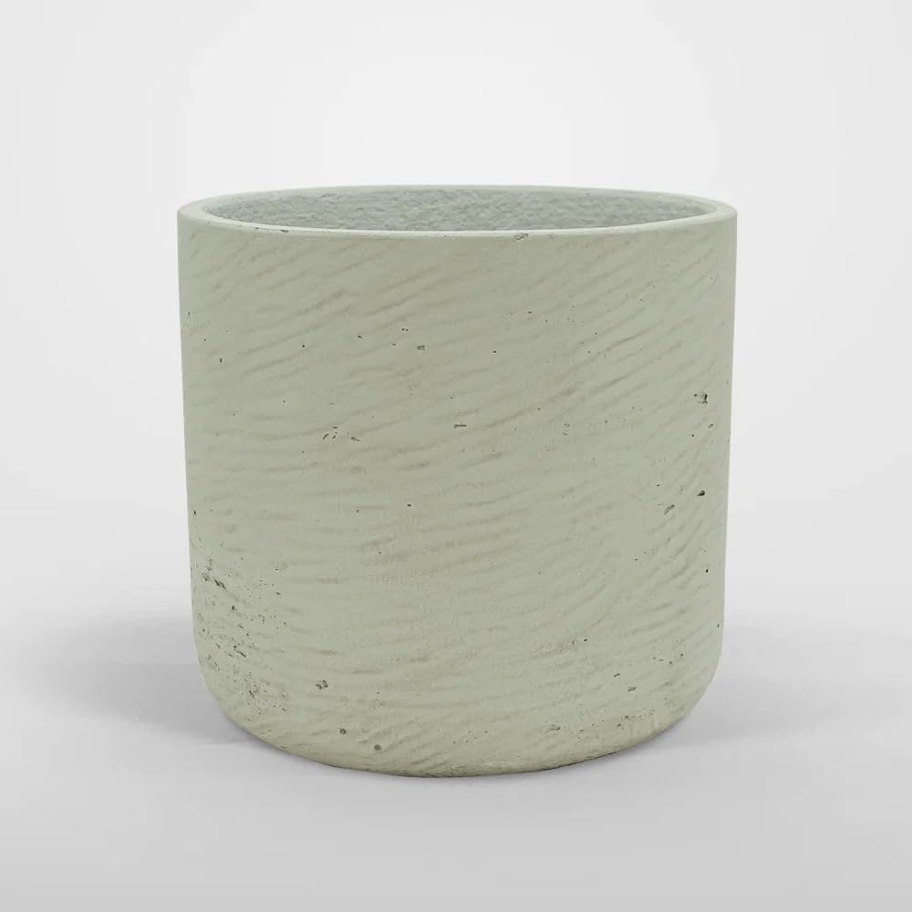 BLAINE - Maceta de Cerámica 23cm, Maceta Charlie Grey, Macetas Decorativas Interior/Exterior, Soporte para Plantas, Complemento para Adornar Plantas Artificiales y Plantas Naturales Interior/Exterior
