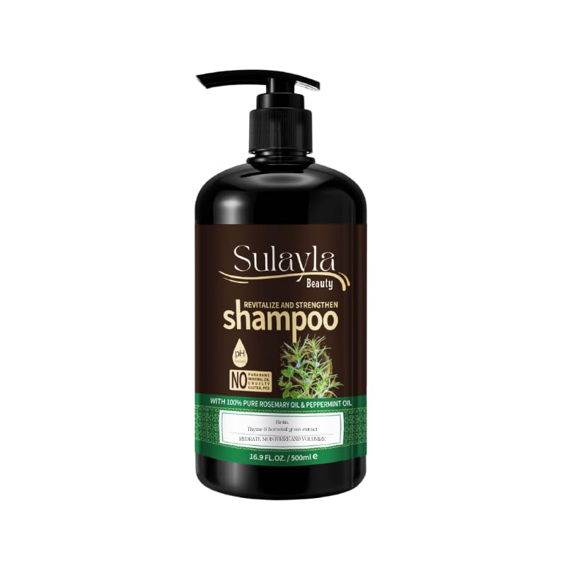 Revitalize and Strengthen Hair Shampoo - Contains 100% Pure Rosemary and Peppermint Oil - with Biotin - Promotes hair growth - 500ml
