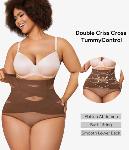 Image of Nebility Plus Size Shapewear for Women Tummy Control Butt Lifting Panties Hi- Waist Trainer Body Shaper Short Belly Underwear