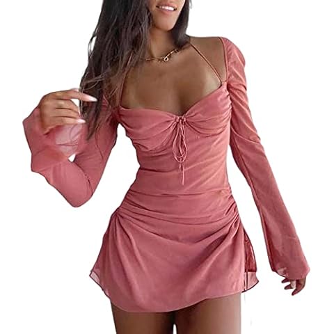 FeMereina Women Ruched Cutout Mini Dress Cover