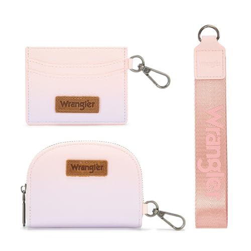 Image of Wrangler KeyChain Wallet Wristlet Wallets for Women Dual Pouch Wristlet with Zipper Womens Credit Card Holder Wallet