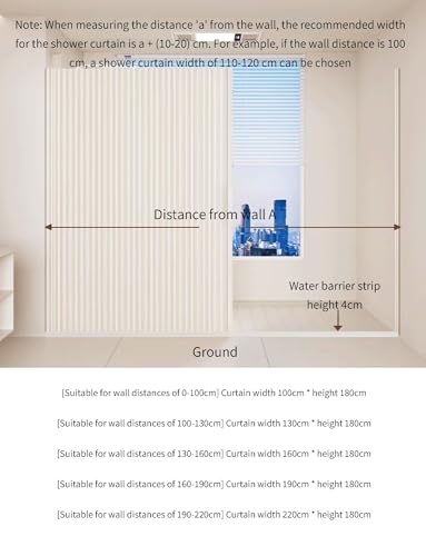 Cortina de baño plegable magnética de 130"x180" contra filtraciones de agua 3