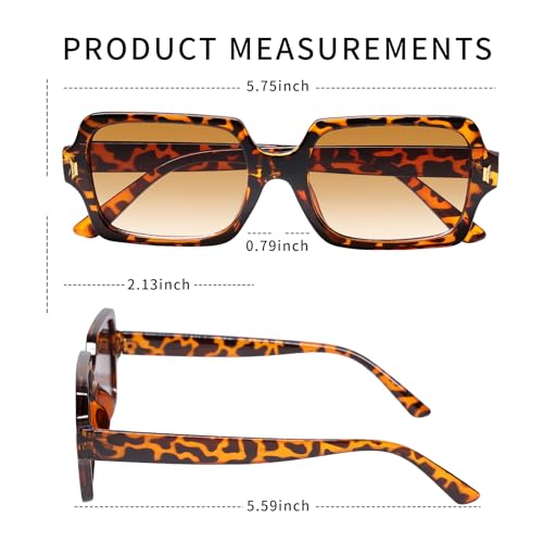 Retro Square Sunglasses for Women Men Trendy Classic Rectangle Sun Glasses Vintage 70s Shades4