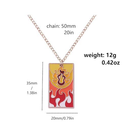 FunBoat 10Pcs Kimetsu No Yaiba Rengoku Mitsuri Necklace Set - Anime Tanjiro Hanafuda Dangle Earrings - Halloween Costume Cosplay Gifts for Men Women2