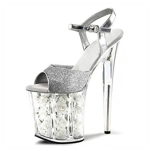 Talons aiguilles transparents 20cm LiChA avec plateforme et bout ouvert pour femmes