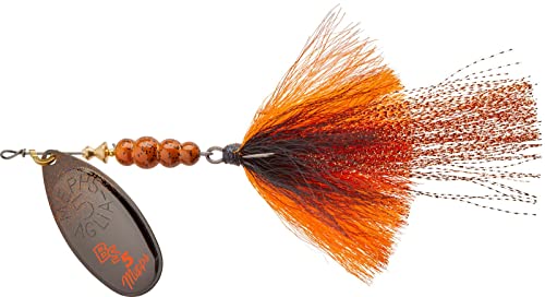 Cuiller Mepps Slammer Bronze FireCraw avec trebles habillés pour la pêche aux carnassiers