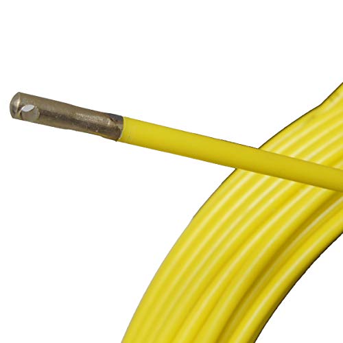 KATSU Rodder de conduit en fibre de verre 6x50M avec support et frein en acier, outil d'installation de câble électrique en fibre de verre, enfileur de câble de pipeline d'électricien – Image 6