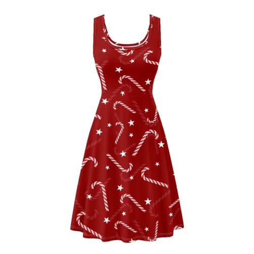 Image of Dreaweet Casual Sleeveless Dresses for Women Girls, Round Neck Tank Dresses with Pockets Summer Sundress Size XS-4XL