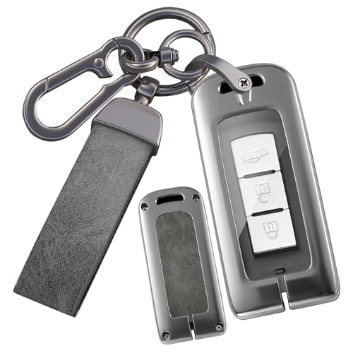 Coque de clé Mitsubishi Lancer Outlander protection zinc cuir