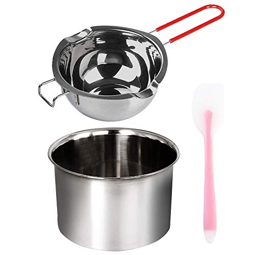 2 Pack Stainless Steel Double Boiler Pot with Heat Resistant Handle Melting Pot Universal for Melting Chocolate Butter Cheese Caramel and Candy Capacity 450ML900ML