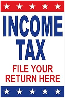 4 Less CO 24x36 Income Tax File Your Return HERE Poster Retail Business Store Window POP Sign wb