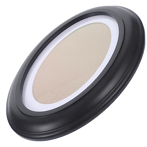 HEALLILY Marco de fotos ovalado negro para colgar en la pared, incluye decoración de uñas sin costuras para fotos para adultos