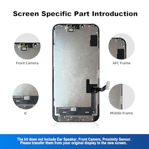 SIMDOG for iPhone 14 Plus Screen Replacement Kit 6.7 inch, Full HD LCD Display 3D Touch Screen Digitizer Full Assembly + Repair Tools. Model A2632, A2885, A2886, A2887, A2888