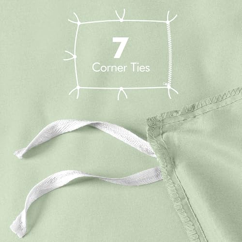Utopia Bedding Duvet Cover Queen Size - 3 Piece with Zipper Closure - 1 Comforter Cover 90X90 Inches & 2 Pillow Shams 20X26 Inches (Sage) Comforter Not Included