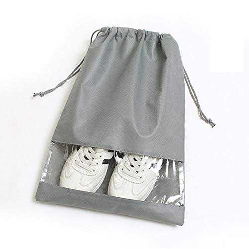 atorakushon® Fabric Shoe Cover Travelling Storage Bag Footwear Wardrobe Organizer Pouch Pack of 18 (Grey) 2