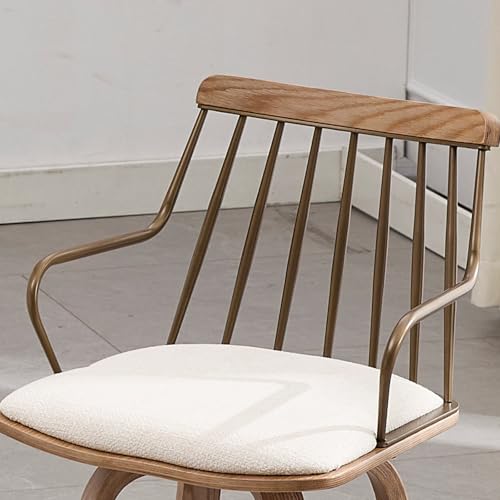 Butaco COMULER Modelo AJYX3077 con asiento tapizado Beige de 26 pulgadas para barra con giro 360° y diseño moderno miniatura 7