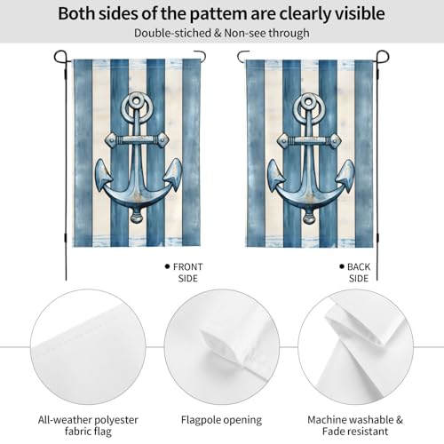 Drapeau de jardin rétro nautique double face pour décoration extérieure