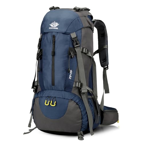 PORRASSO 50L Zaino da Trekking Zaino Impermeabile Zaini con Copertura per la Pioggia Hiking Backpack per Donna Uomo Escursionismo Campeggio Arrampicata Viaggio Blu Scuro