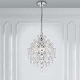  A1A9 Lámpara de cristal moderna, accesorio de iluminación, Luz de techo de 3 lámparas de lluvia de cristal claro, Luces colgantes cromadas para comedor, sala de estar, dormitorio