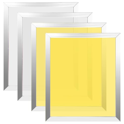 Caydo 4 Pieces Large Dry Sift Screen Set 20 x 24 Inch Aluminum Screen Printing Frames with 110 160 230 305 Mesh (2 White 2 Yellow) for Screen Printing