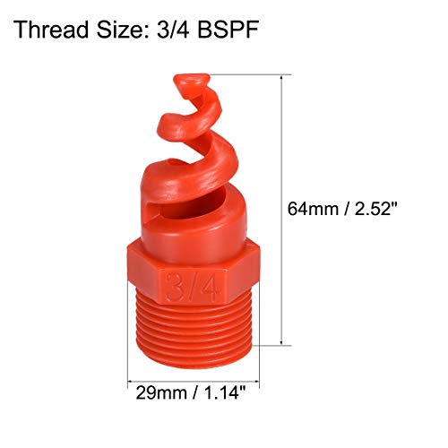 Image of uxcell Spiral Cone Atomization Nozzle, 3 /4BSPF PP Sprinkler, 10 Pcs