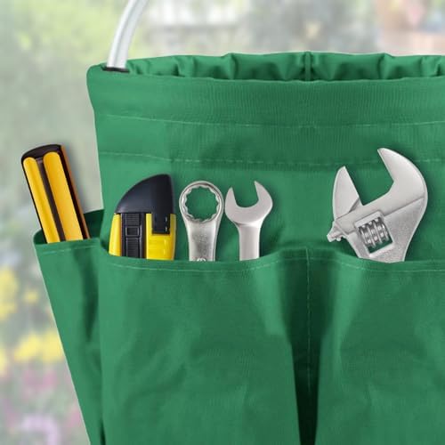 Garden Tool Bag with Pockets, 17L Large Waterproof Oxford Gardening Tote, Non-Slip Rubber Grip Handles, Durable Organizer for Garden Supplies (Green) - Thumbnail 5