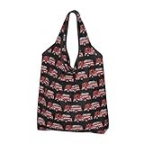 GVYGVY Grand sac fourre-tout pour femme – Sacs d'épicerie légers et réutilisables – Sacs de courses confortables avec motif de camion de dessin animé, sacs d'épicerie, sacs en tissu avec poignées pour