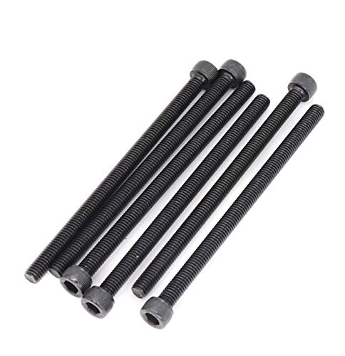 binifiMux 6pcs M6 x 100mm Full Thread Black Hexagon Socket Cap Head Bolt Alloy Steel 12.9 Grade