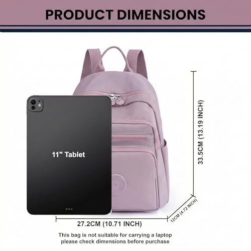 Image of TS WITH TECHSUN Stylish Lightweight Water Resistant Backpack for Women Girls | Anti-Theft Adjustable Shoulder Strap Bag | Multipocket Daypack for Travel, Shopping, Office, Work