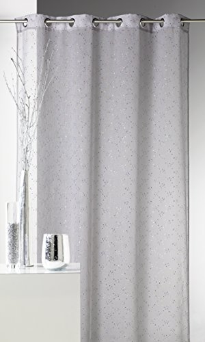 Voilage Paillettes Panneau Etamine Blanc 140x240cm...