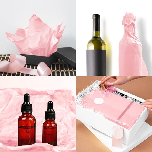 Image of 120 Sheets 20 inchX14 inch Light Pink Tissue Paper for Gift Bags Wrapping, Art Tissue Paper Bulk for Holiday Birthday Party Crafts Decoration (Light Pink)