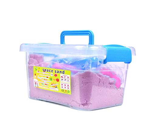 Image of Sand Activity Play Set Natural Sand Kit | Kids Activity Toys Craft Art Soft Sand Clay Toys Boys & Girls with Mould Toys - (1 KG in Rectangle Bucket Assorted Color)