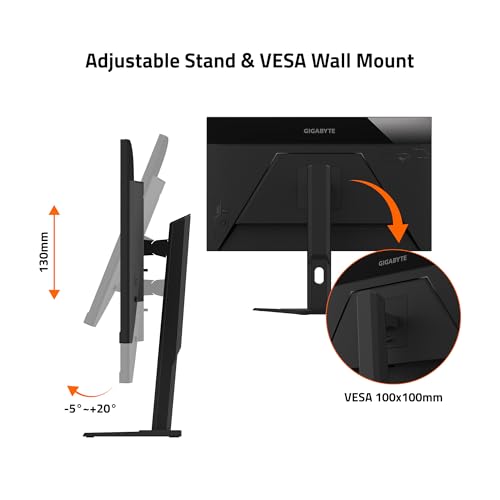 Image of GIGABYTE M27U Advanced (SA) - 27 inch SS IPS Gaming Monitor - UHD 3840x2160-160Hz - 1ms MPRT - AMD FreeSync Premium - Type C KVM - HDMI, DP, Type C - Height Adjustable - Black