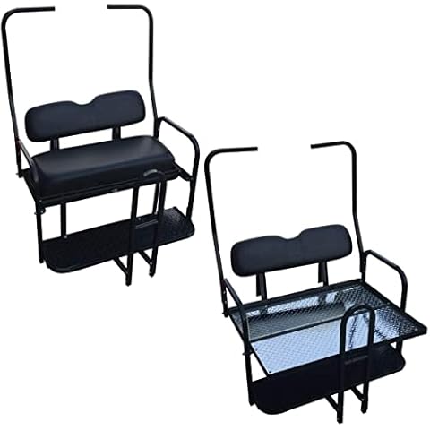 Performance Plus Carts Club Car DS Golf Cart Rear Flip Back Seat Kit for 1982-2000.5 - Black Cover