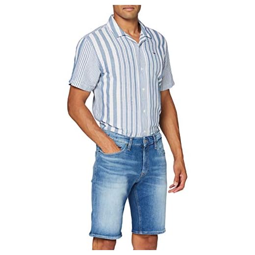 Tommy Jeans Herr Ronnie Relaxed Short Dvmd raka jeans, Blå (Devi Mid Blue Com A), 27W