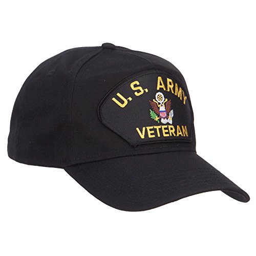 E4Hats.com Us Army Veteran Military Patched 5 Panel Cap (One Size, Black) #TOP4