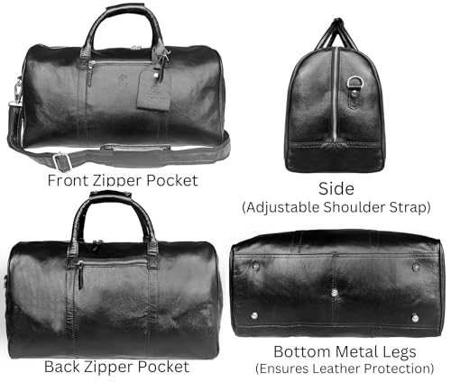 Image of Handmade Leather Travel Duffel Bag - Airplane Underseat Carry On Bags by Rustic Town