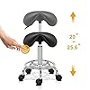Bonnlo Adjustable Saddle Salon Stool Hydraulic Gas Lift Chair, Swivel Rolling Wheels & Ergonomic, for Hairdressing Manicure Tattoo SPA Beauty Therapy Bar Studio, Black #1