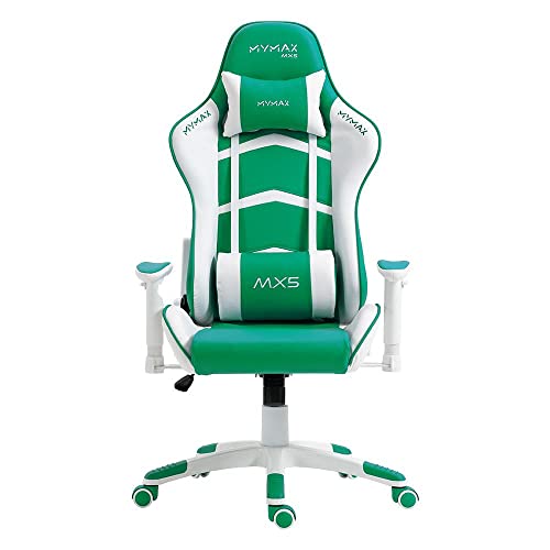 Cadeira Gamer Mx5 Giratória Branco e Verde - Mymax