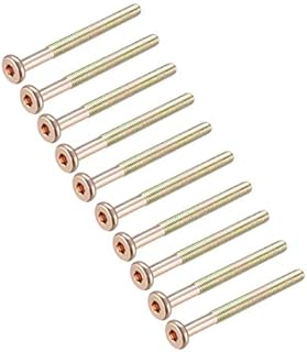 sourcing map M6x65mm Furniture Screw Hex Socket Machine Screws Zinc Plated Fasteners Bolts Half Thread Carbon Steel 15Pcs