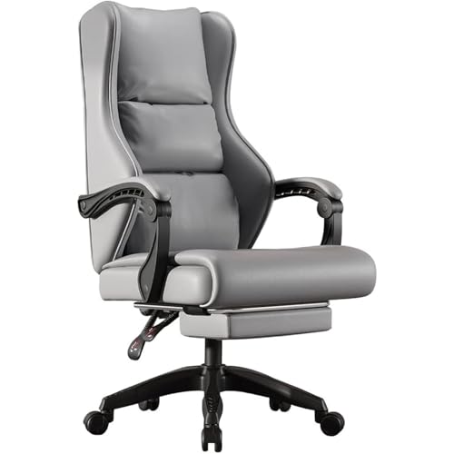 Silla de Oficina reclinable ergonómica con Altura Ajustable, reposapiés retráctil, apoyabrazos Altos y rotación de 360°, soporta hasta 150 kg/330 LB