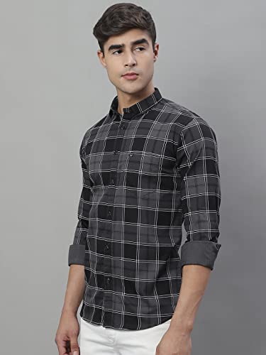 Image of Majestic Man Slim Fit Cotton Casual Check Shirt for Men