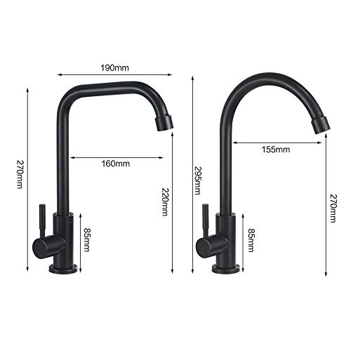 Robinet d'évier de cuisine noir pour simplifier la vaisselle
