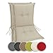sunnypillow 2 Stück Gartenstuhlauflagen Niedriglehner 100 x 50 x 9 cm | 6 Farben zur Auswahl | UV-Lichtecht Stuhlauflage Auflage Polsterauflagen Stuhlkissen | Cremefarben |