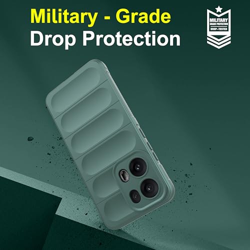 Image of Zapcase Back Case Cover for Oppo Reno 13 Pro 5G | Compatible for Oppo Reno 13 Pro Back Cover | Liquid Silicon Magic Case with Camera Protection | Dark Green