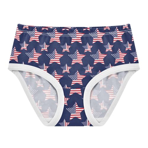 Joisal American Flag Stars Navy Blue Girl Panties Cute Toddler Girls Underwear Cotton Animals Briefs Underpants 2t